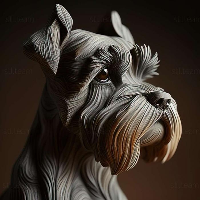 3D model Zwergschnauzer dog (STL)